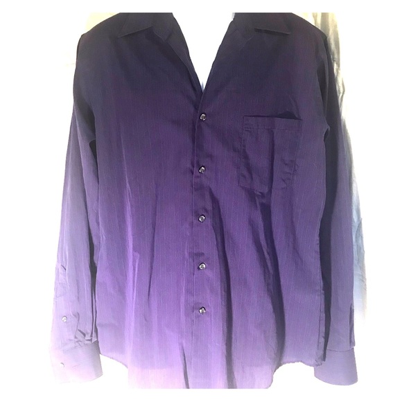Men’s Van Heusen purple striped dress shirt - Picture 1 of 10